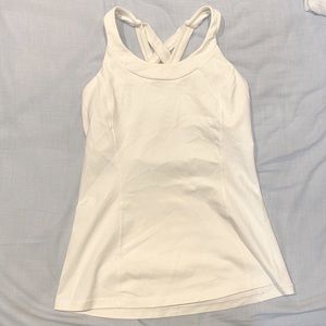 lululemon white cross back tank
